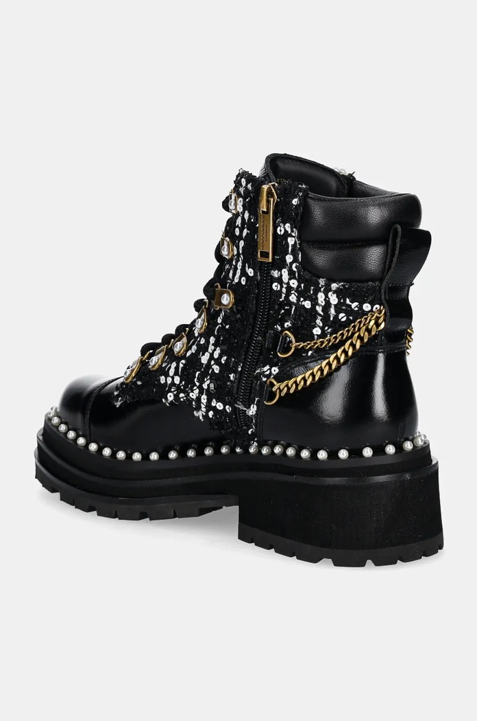 Obuwie Kurt Geiger London Workery skórzane Chelsea Combat Boot 3423801619.BLKWHT czarny