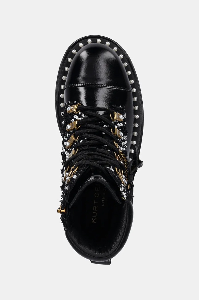 Workery skórzane Chelsea Combat Boot Kurt Geiger London 3423801619.BLKWHT czarny
