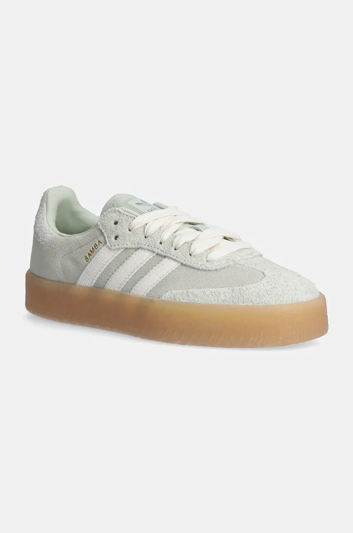 Semišové tenisky adidas Originals Sambae W imitácia kože zelená JI3881