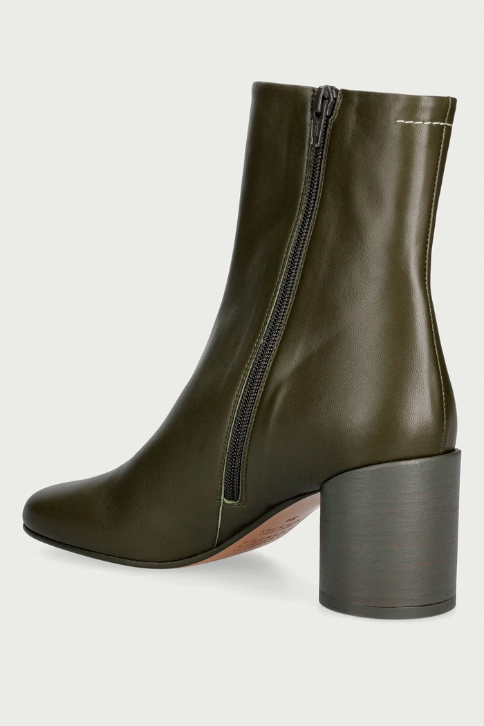 Obuwie MM6 Maison Margiela Botki damskie skórzane S59WU0235.P3628 zielony