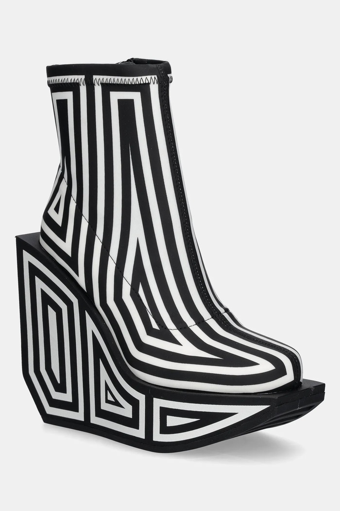 United Nude stivaletti alla caviglia in pelle Wa Bootie Hi zeppa nero 1087951082