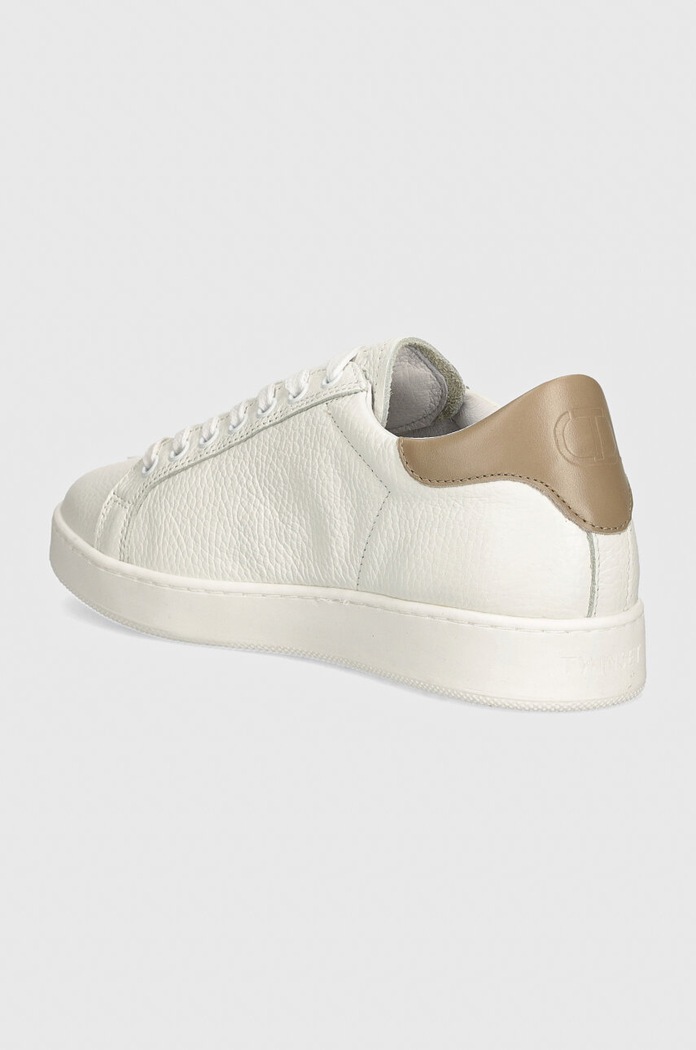 Obuwie Twinset sneakersy skórzane 242TCP012.11786 biały