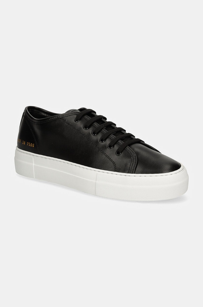 Common Projects bőr sportcipő Tournament Low Super in Leather lapos fekete 4017.7506