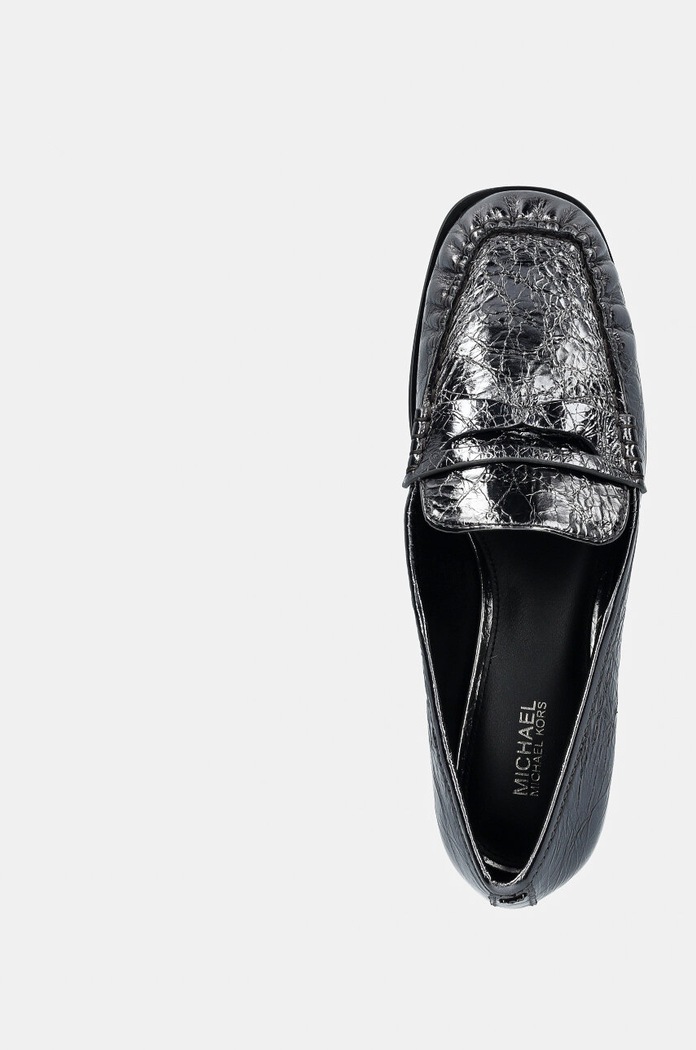 Kožené mokasíny MICHAEL Michael Kors Carlson strieborná 40F4CSFP1M.041