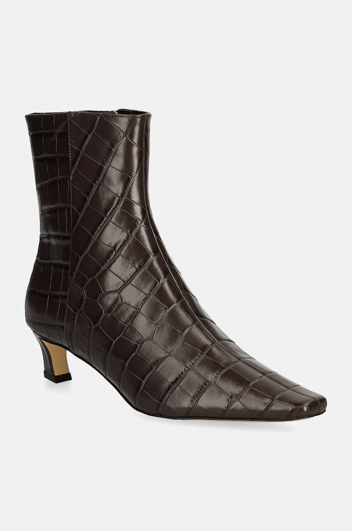 Kožne gležnjače MICHAEL Michael Kors Cosmo zrnata koža smeđa 40F4CSME5E.251