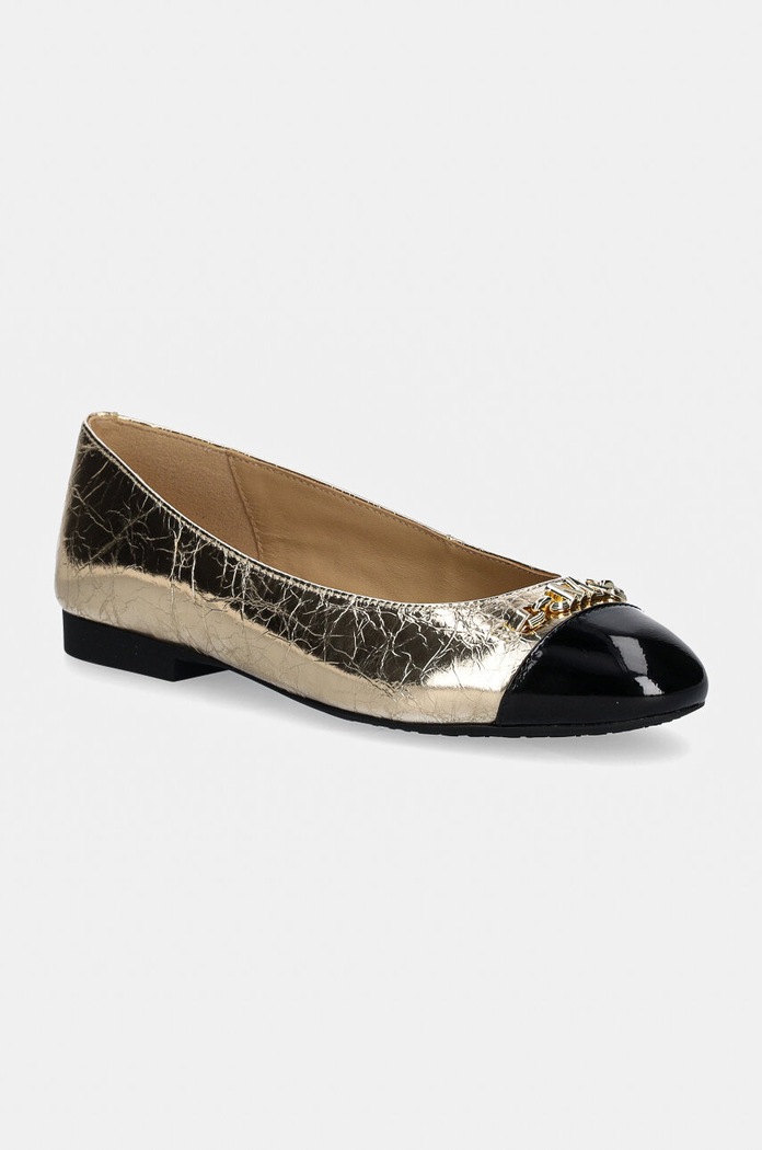 Usnjene balerinke MICHAEL Michael Kors Rebecca zlata 40F4RBFP1M.740