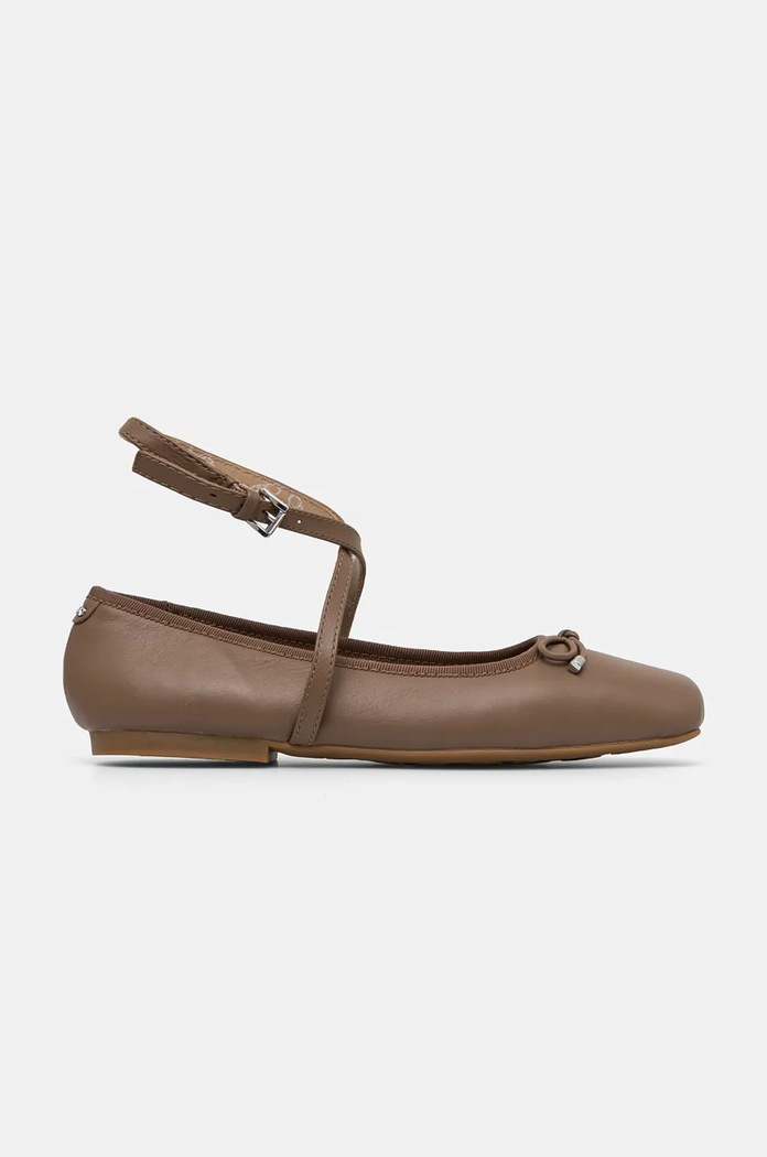 Usnjene balerinke MICHAEL Michael Kors Collette 40T4CTFP1L.229 bež AW24