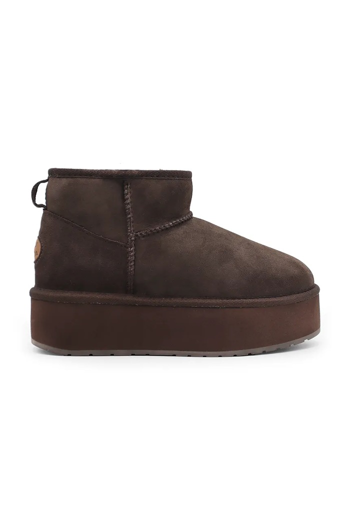 Emu Australia velúr hócipő Stinger Micro Flatform velúr bőr barna W13082.CHOC