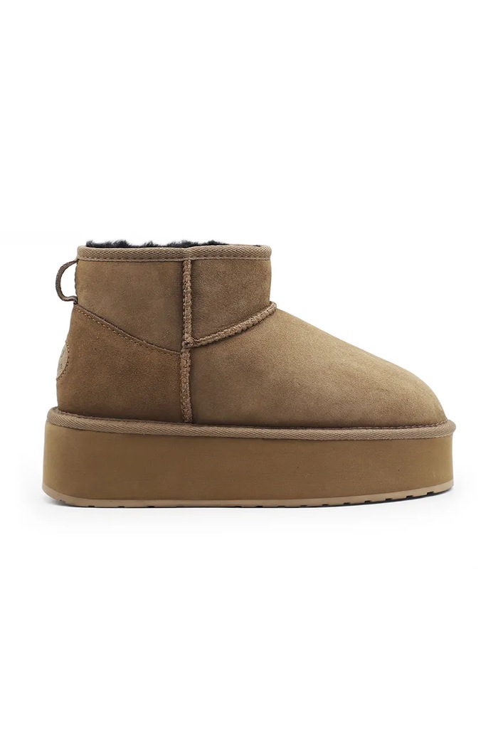 Semišové sněhule Emu Australia Stinger Micro Flatform zateplené hnědá W13082.CORI