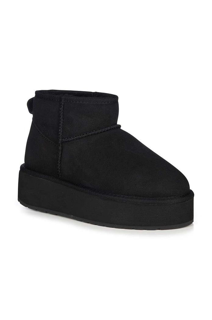 Emu Australia cizme de zapada din piele intoarsa Stinger Micro Flatform W13082.BLAK negru AW24