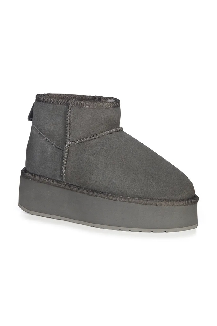 Μπότες χιονιού σουέτ Emu Australia Stinger Micro Flatform W13082.CHAR γκρί AW25