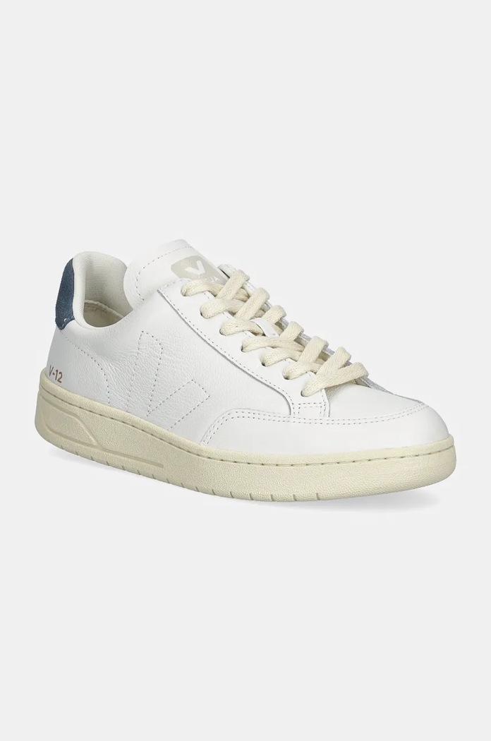 Usnjene superge Veja V-12 Stitch Zrnato usnje bela XS2003680A