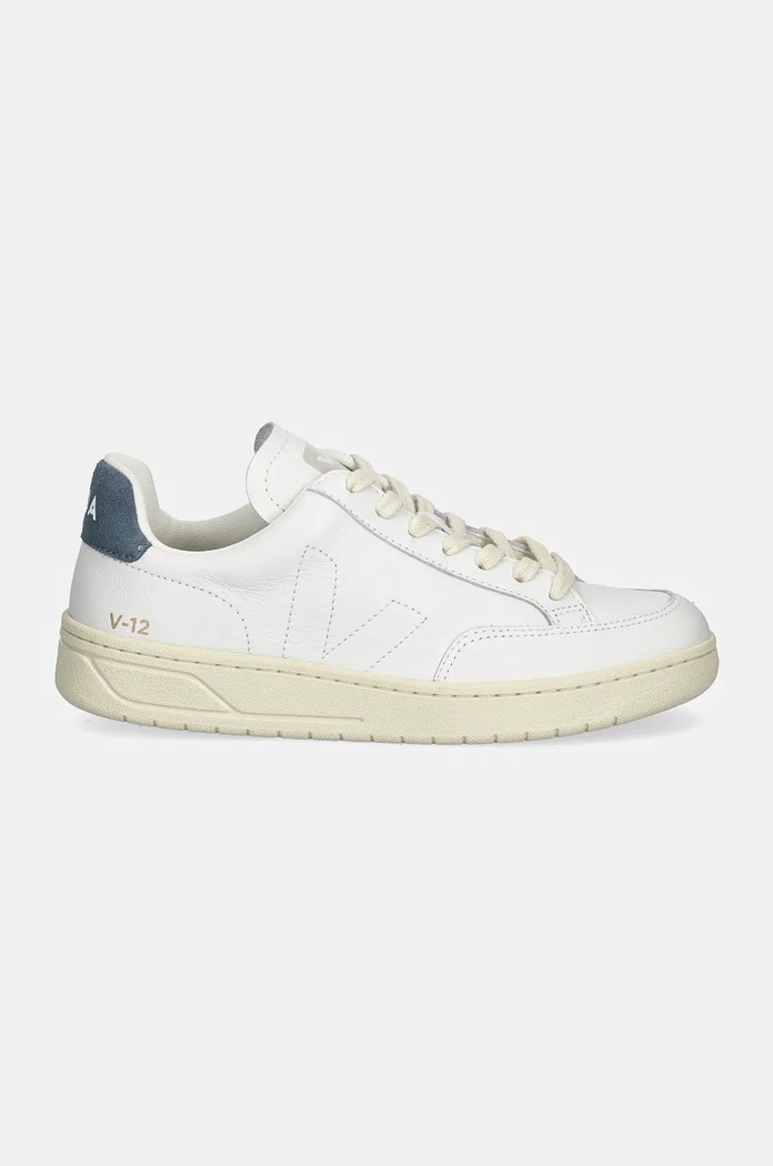 Usnjene superge Veja V-12 Stitch XS2003680A bela AW24
