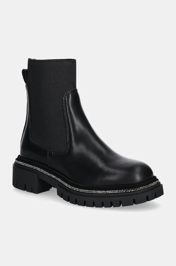 Kožené kotníkové boty Steve Madden Offline platforma černá SM11003485.017