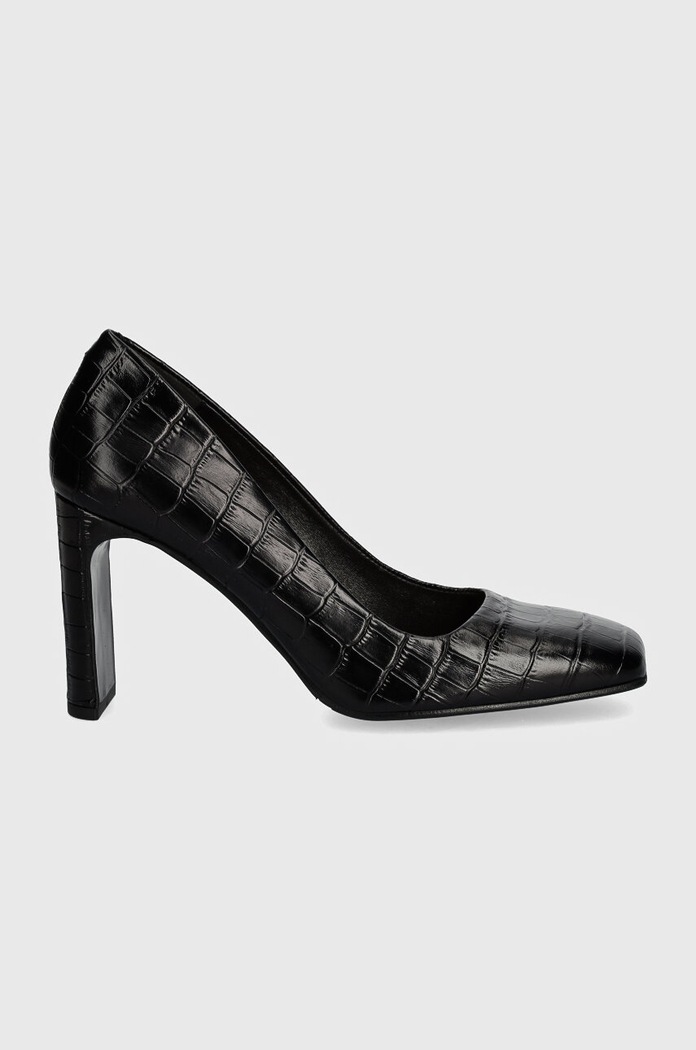 Кожени обувки с дебел ток Billi Bi A7497 черен AW24