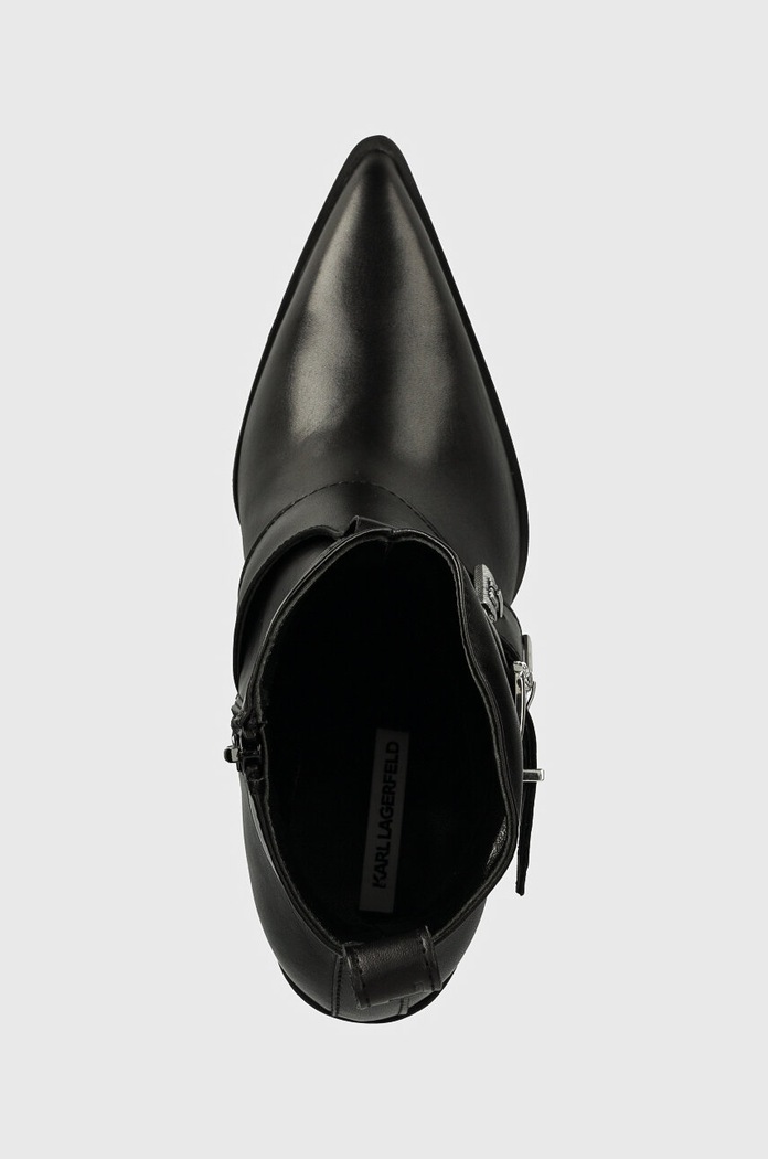 Kožené členkové topánky Karl Lagerfeld KOWBOY čierna KL31254.000