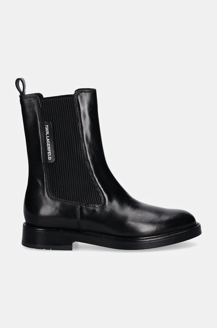 Kožené kotníkové boty Karl Lagerfeld BLAKE nezateplené černá KL41460.000