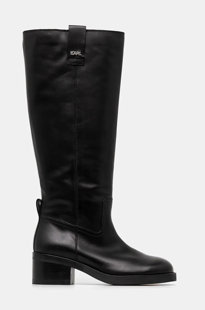 Kožené čižmy Karl Lagerfeld BROOKLYN usňová koža čierna KL41790.000