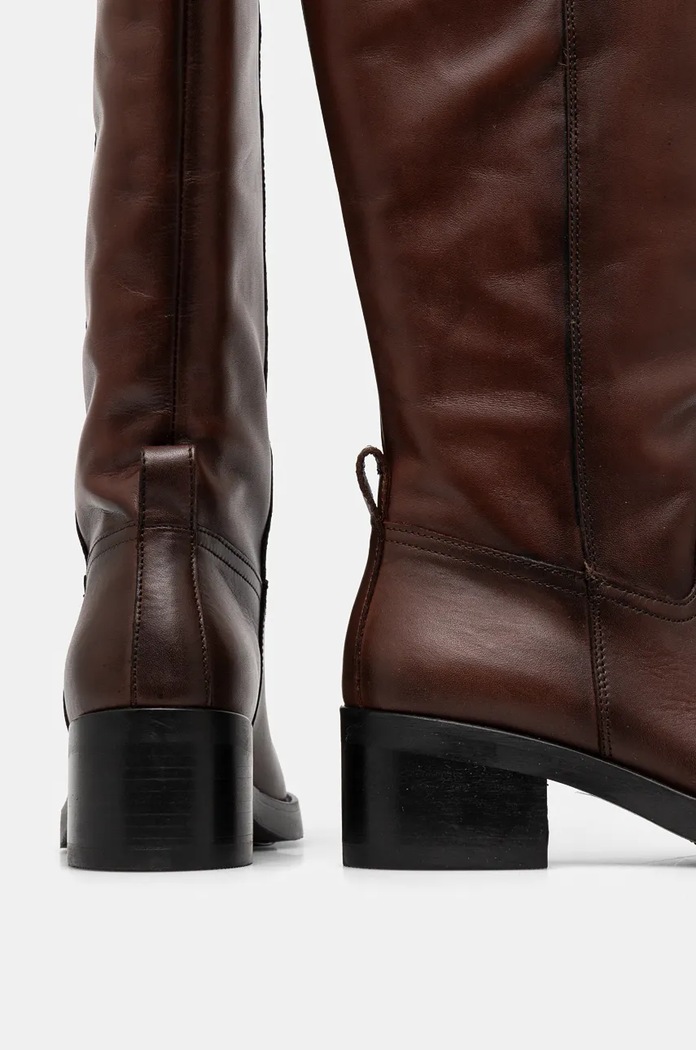 Kožené kozačky Karl Lagerfeld BROOKLYN Karl Lagerfeld KL41790.044 hnědá
