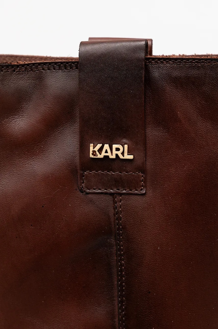 Karl Lagerfeld Kožené kozačky Karl Lagerfeld BROOKLYN KL41790.044