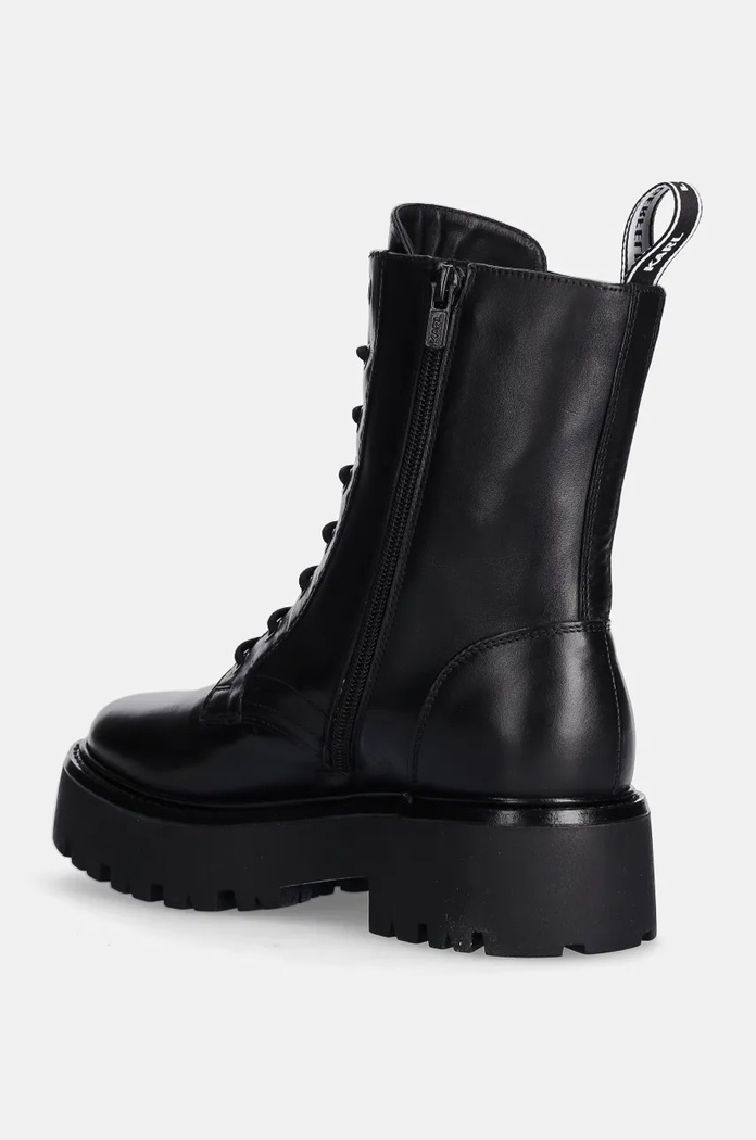 Boty Kožené workery Karl Lagerfeld BURLY BIKER KL43455.000 černá