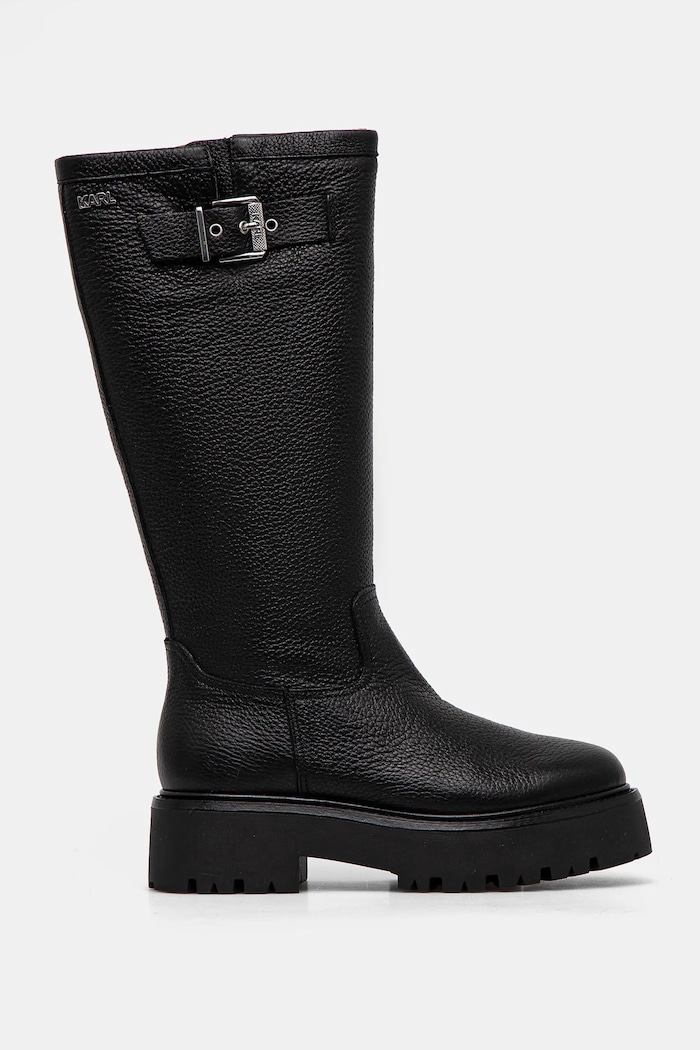 Kožené čižmy Karl Lagerfeld BURLY BIKER KL43490W.100 čierna AW24