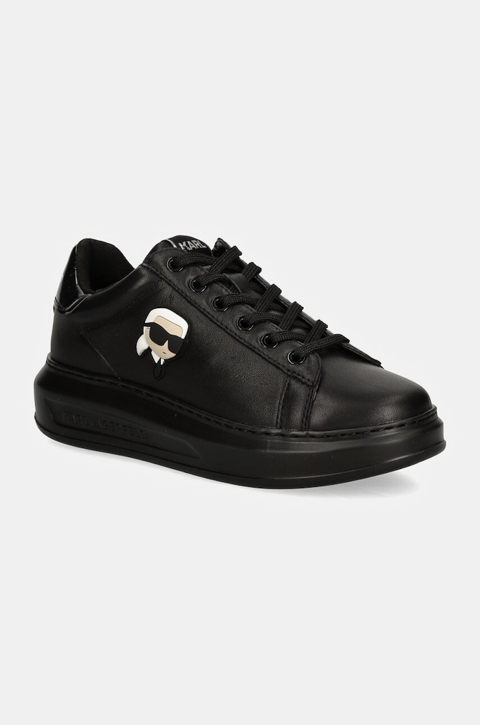 Karl Lagerfeld sneakersy skórzane KAPRI platforma czarny KL62530N.00X