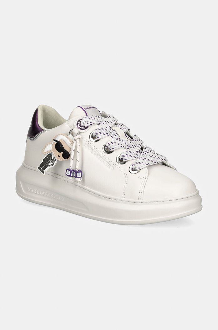 Δερμάτινα sneakers Karl Lagerfeld KAPRI πλατφόρμα λευκό KL62574F.01R