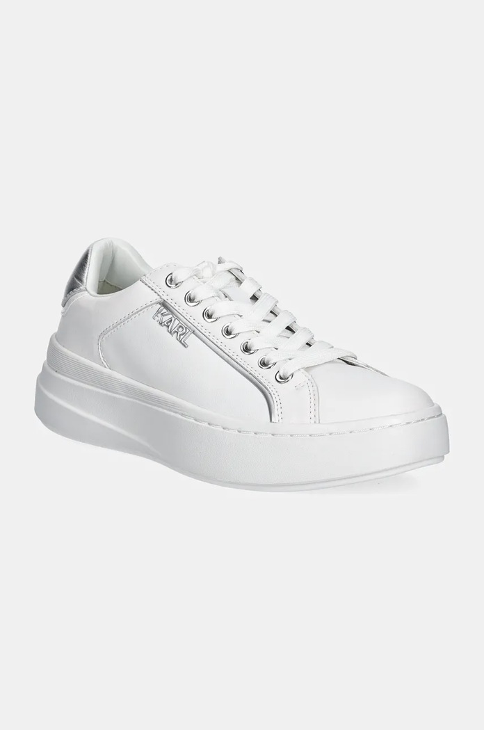 Кожени маратонки Karl Lagerfeld KRONOS платформа бял KL64020.011