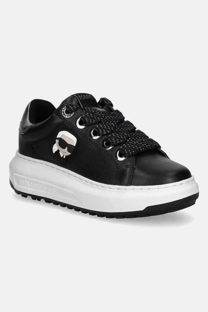 Кожени маратонки Karl Lagerfeld KAPRI Planet friendly черен KL67530.000