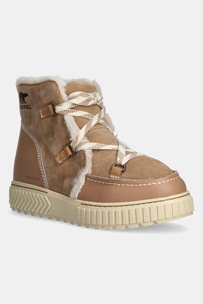 Μπότες χιονιού σουέτ Sorel ONA AVE ALPINE BOOT WP δέρμα σαμουά καφέ 2088311226