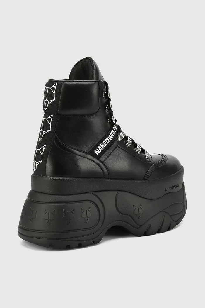Încălțăminte Naked Wolfe ghete de piele Spike Spike.Black negru