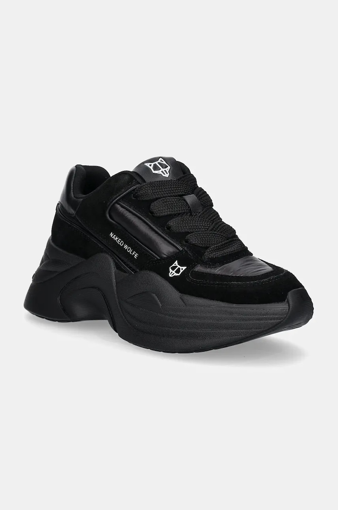 Sneakers Naked Wolfe Temple δέρμα σαμουά μαύρο Temple.Black