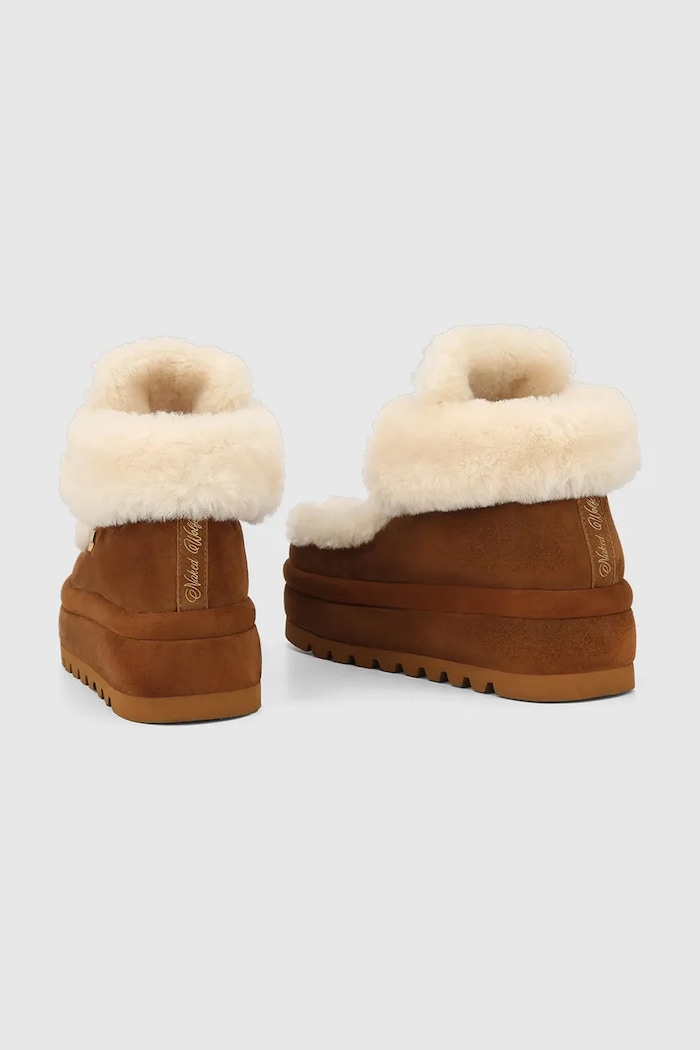 Scarpe Naked Wolfe stivali da neve in camoscio Bambi Bambi.Tan marrone