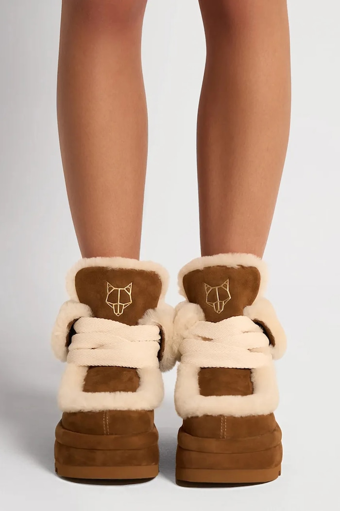 Naked Wolfe stivali da neve in camoscio Bambi Bambi.Tan