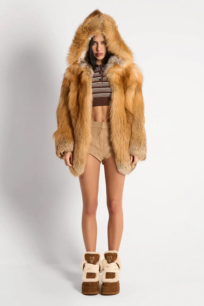 Naked Wolfe stivali da neve in camoscio Bambi Bambi.Tan