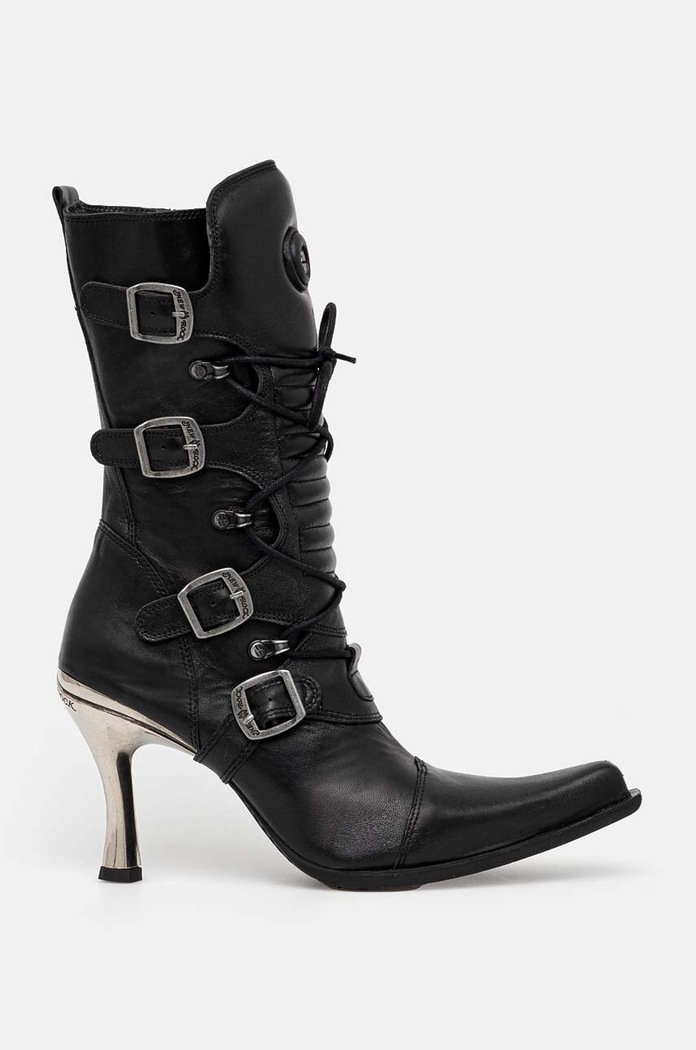 New Rock leather ankle boots ITALI NEGRO FINO + MALICIA TACON CARIBE ACERO M.9373.S8 black AW24