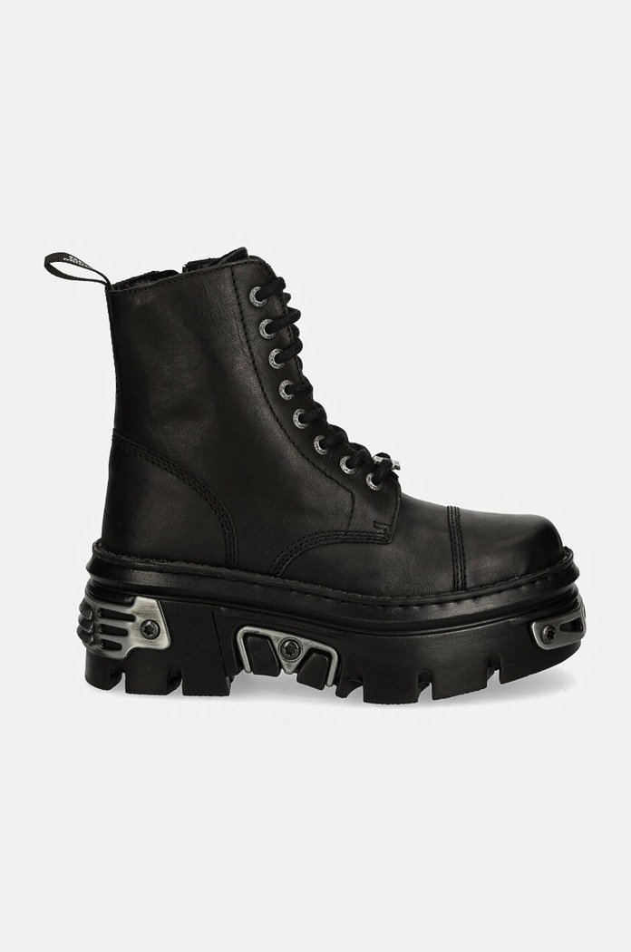 New Rock workery skórzane CRUST NEGRO + REACTOR NEGRO M.WALL083CCT.S12 czarny AW24