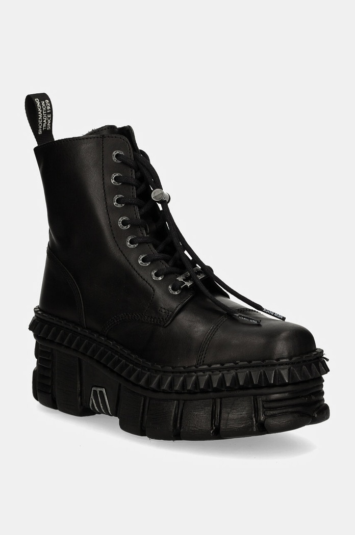 Кожени кубинки New Rock CRUST NEGRO + TOWER CASCO NEGRO без изолация черен M.WALL083CCT.S6