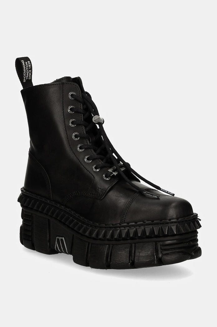 Кожени кубинки New Rock CRUST NEGRO + TOWER CASCO NEGRO без изолация черен M.WALL083CCT.S6