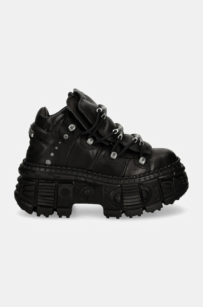 New Rock leather sneakers CRUST NEGRO + TANK CASCO NEGRO M.WALL106.S12 black AA00