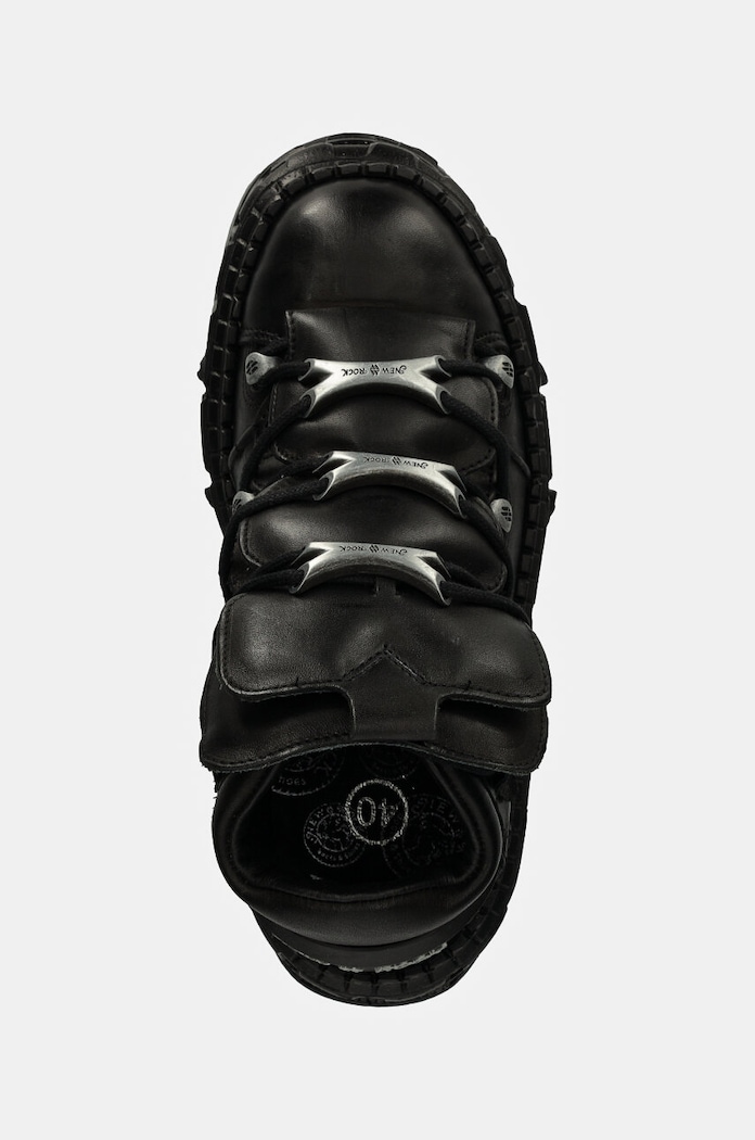 New Rock leather sneakers CRUST NEGRO + TANK CASCO NEGRO black M.WALL106.S12