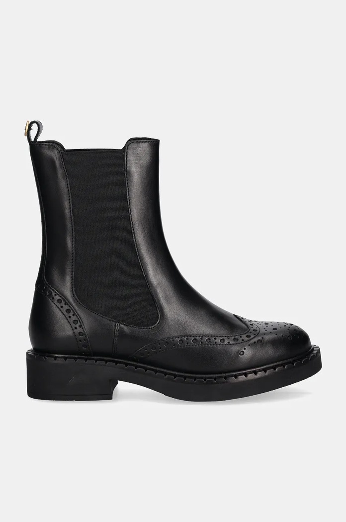 Twinset sztyblety skórzane 242TGT090.00006 czarny AW24
