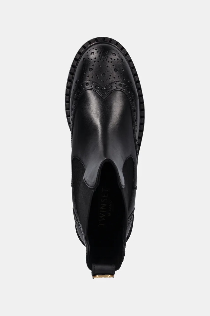 Twinset sztyblety skórzane czarny 242TGT090.00006