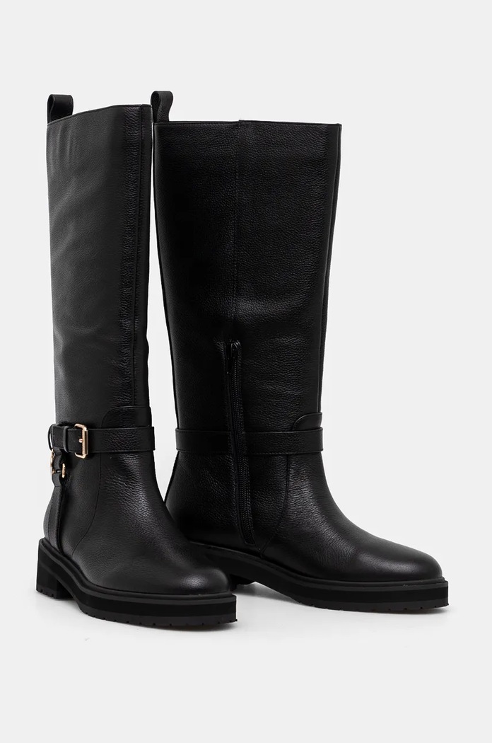 Παπούτσια Δερμάτινες μπότες Twinset 242TGT172.00006 μαύρο