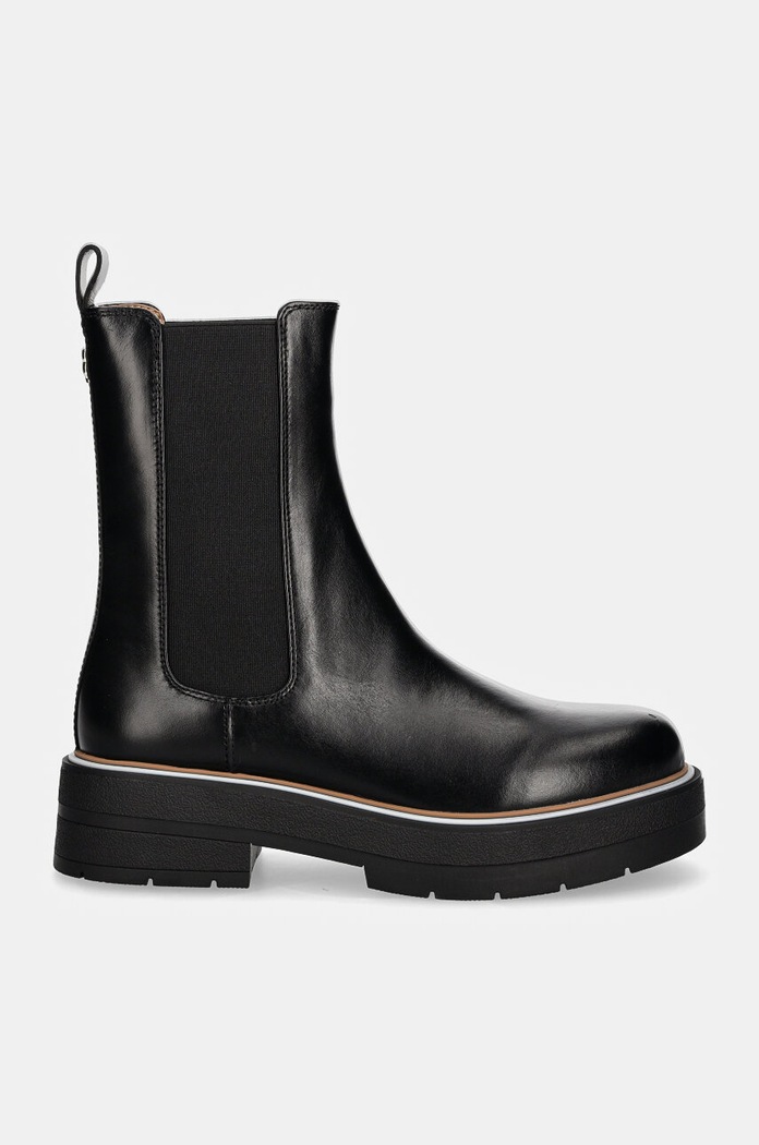 Kožené kotníkové boty BOSS Rebby 50536671.001 černá AW24