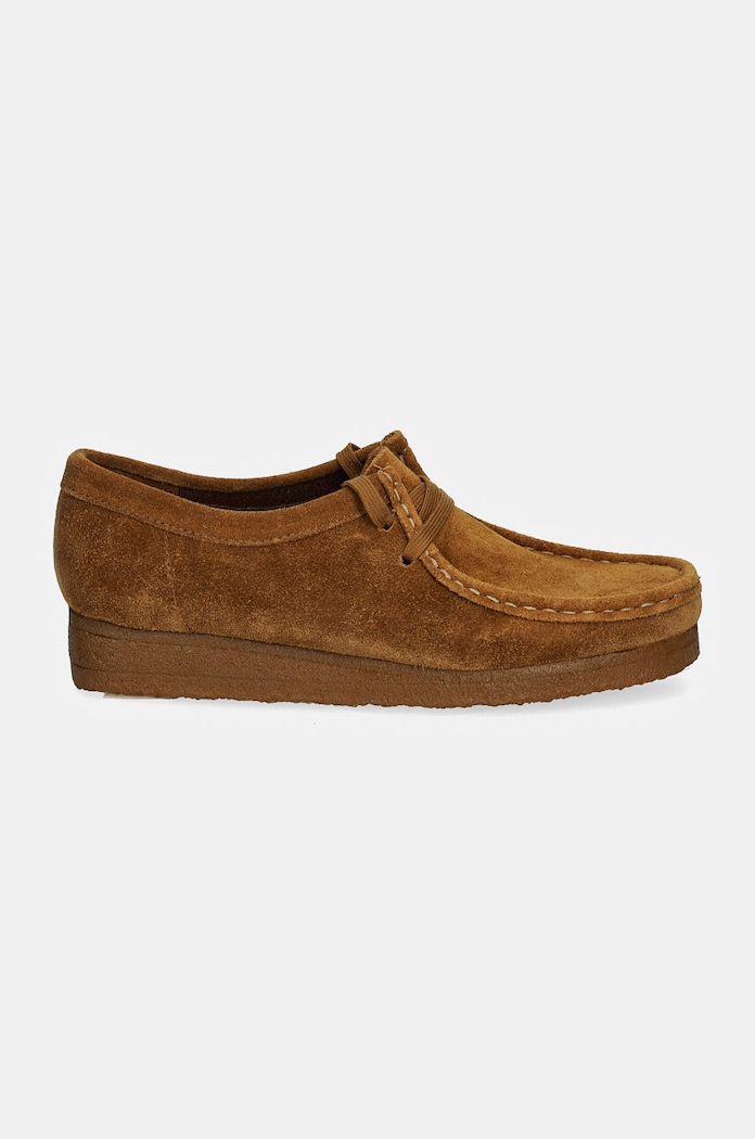 Semišové polobotky Clarks Originals Wallabee 26168668 hnědá AW24