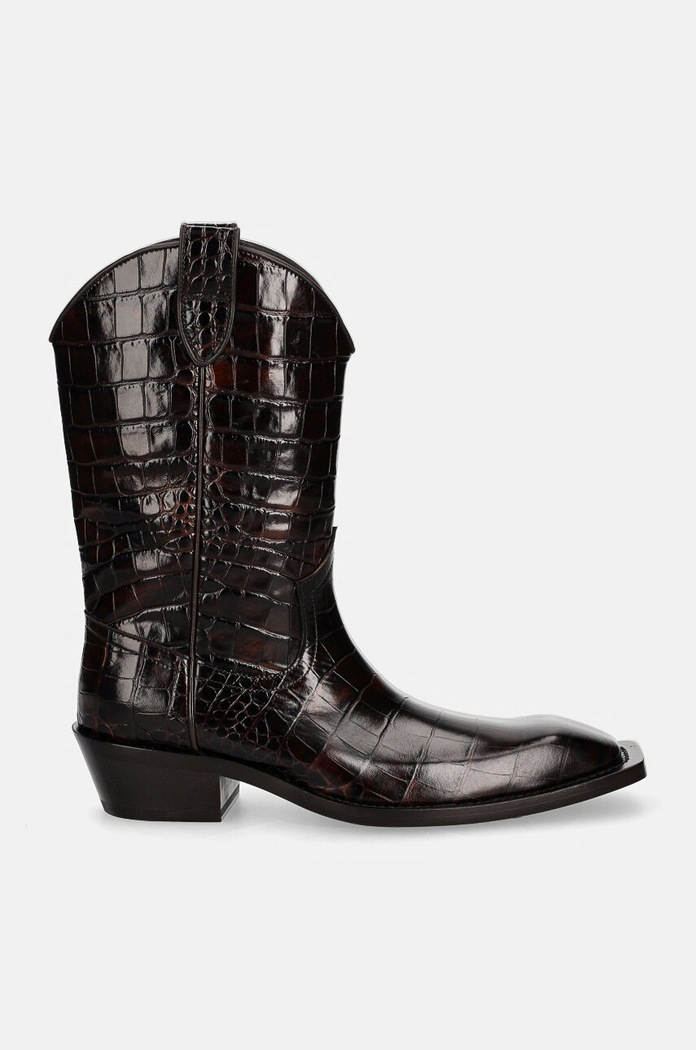 Martine Rose leather western boots Cowboy Boot 1061LE01710 brown AW24