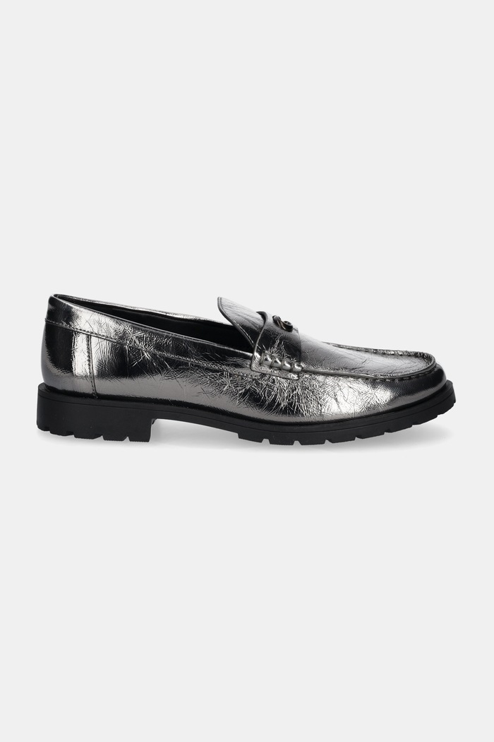 Kožené mokasíny Coach Jocelyn Crinkle CX011.ANT stříbrná AW24