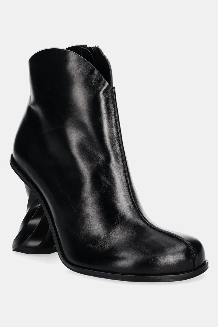 Кожени боти JW Anderson Twist Heel гладка кожа черен ANW43211A.999